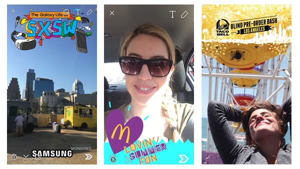 Exemplos de Sponsored Geofilters