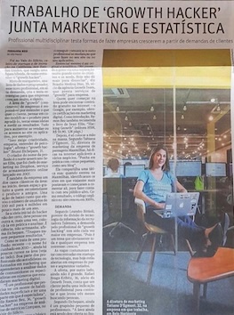 CMO de Startups Tahiana D'Egmont explica trabalho de Growth Hacker para jornal A Folha de São Paulo